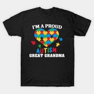 Proud Great Grandpa Puzzle piece Autism Awareness Gift for Birthday, Mother's Day, Thanksgiving, Christmas T-Shirt